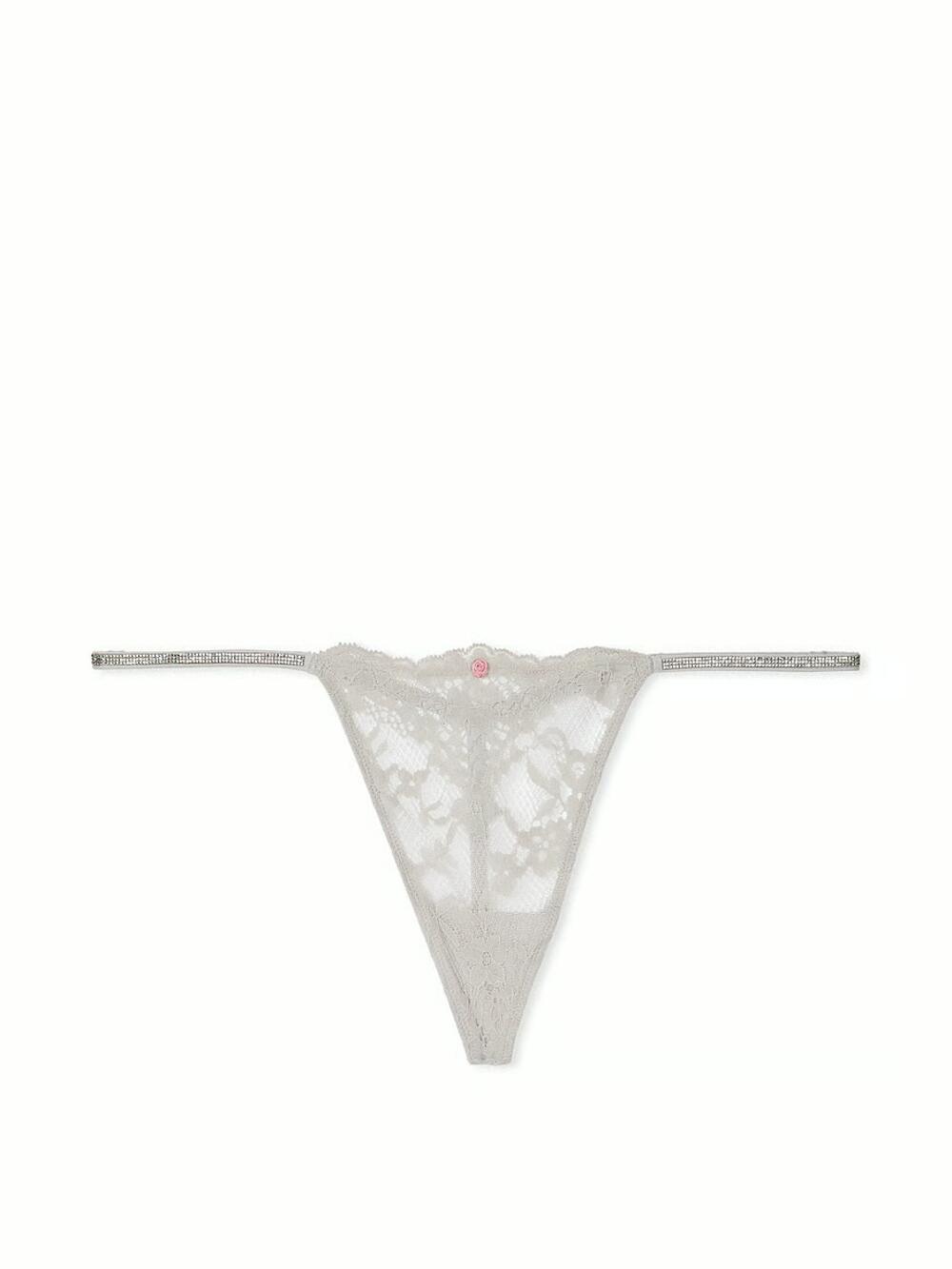 Twinkle Strap Lace V-String Panty розмір S Silver Pearl (83B2)