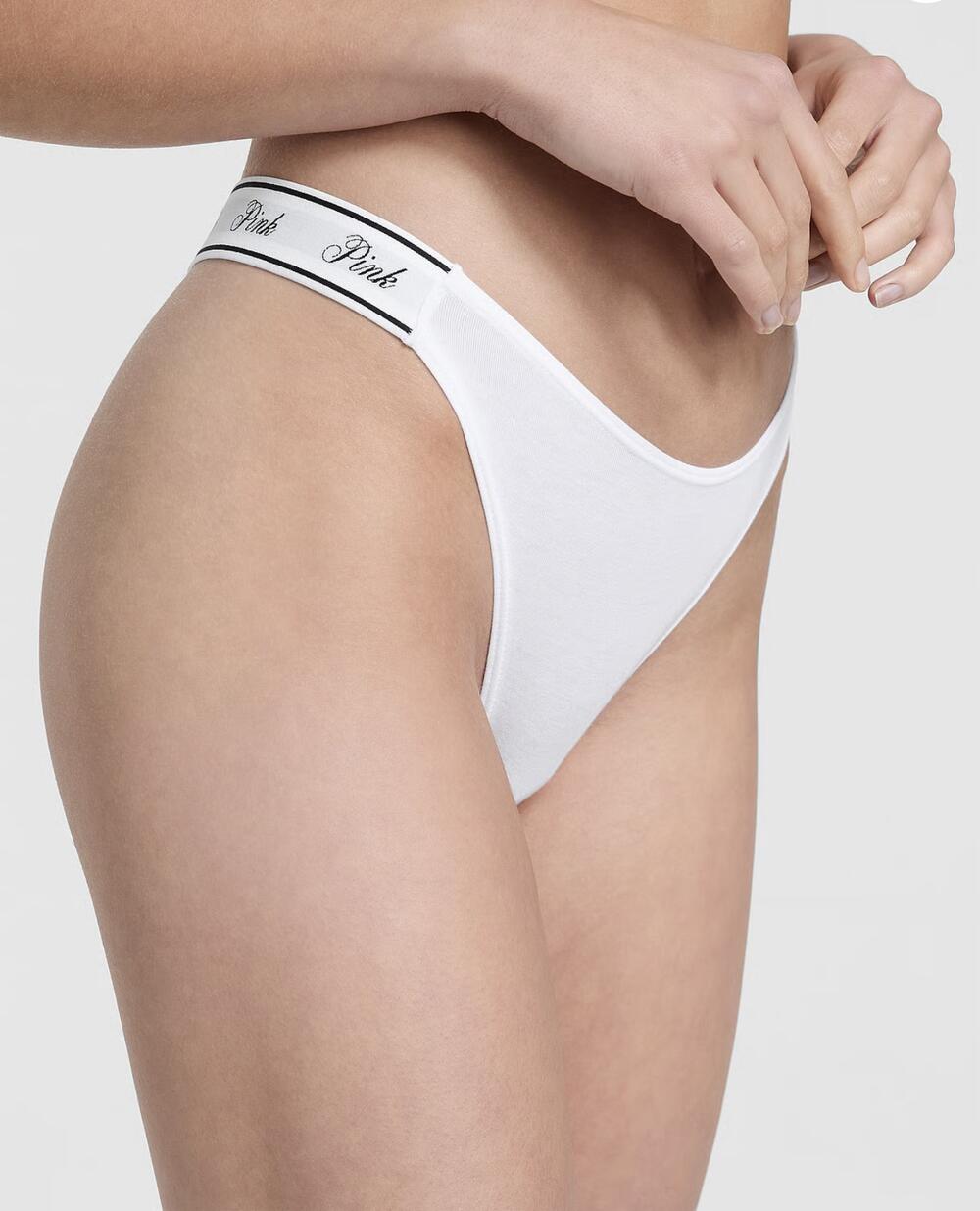 Трусики Logo Cotton High-Leg Thong розмір S білі 