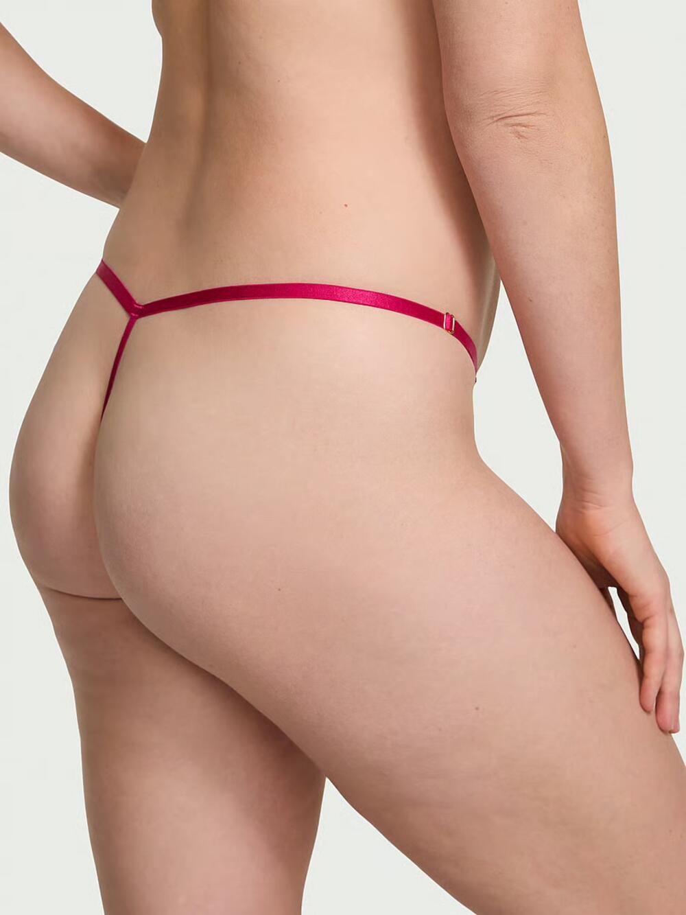 Flirty Mesh Adjustable V-String Panty розмір S Cherry Blossom Cuffs (74ZF)