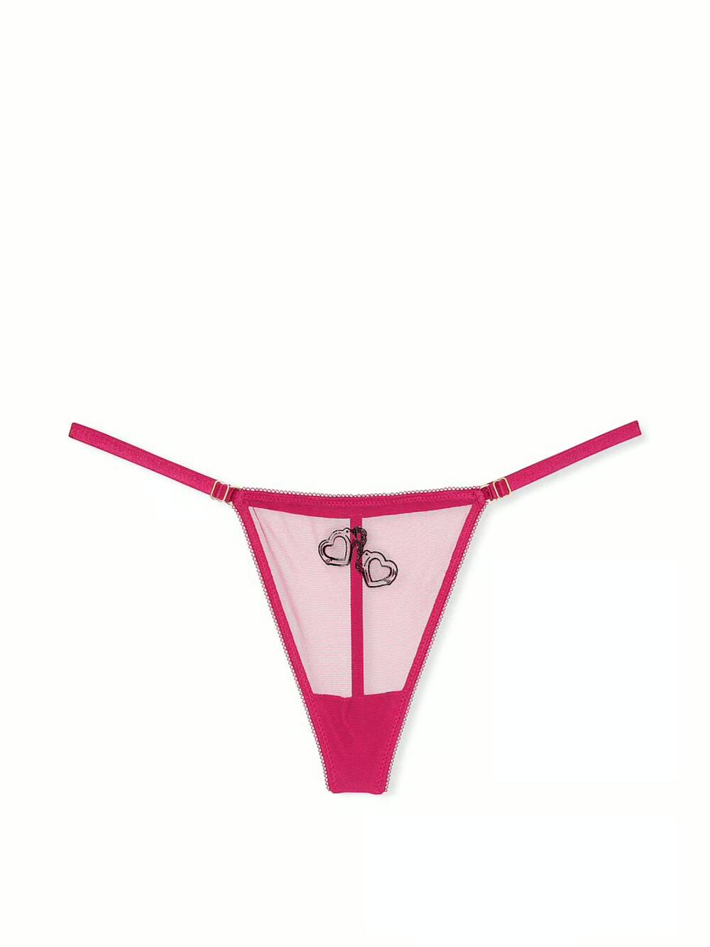 Flirty Mesh Adjustable V-String Panty розмір S Cherry Blossom Cuffs (74ZF) 