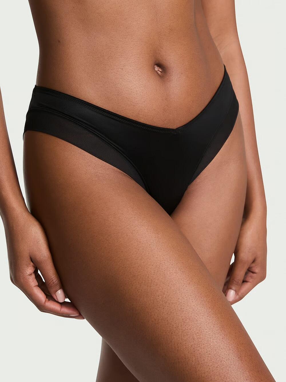 Smooth Mesh-Trim Cheeky Panty розмір S Black Woven (54A2) 