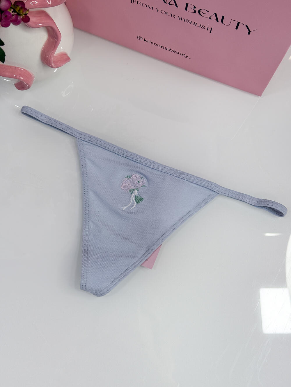 Трусики Stretch Cotton V-string розмір s блакитні 