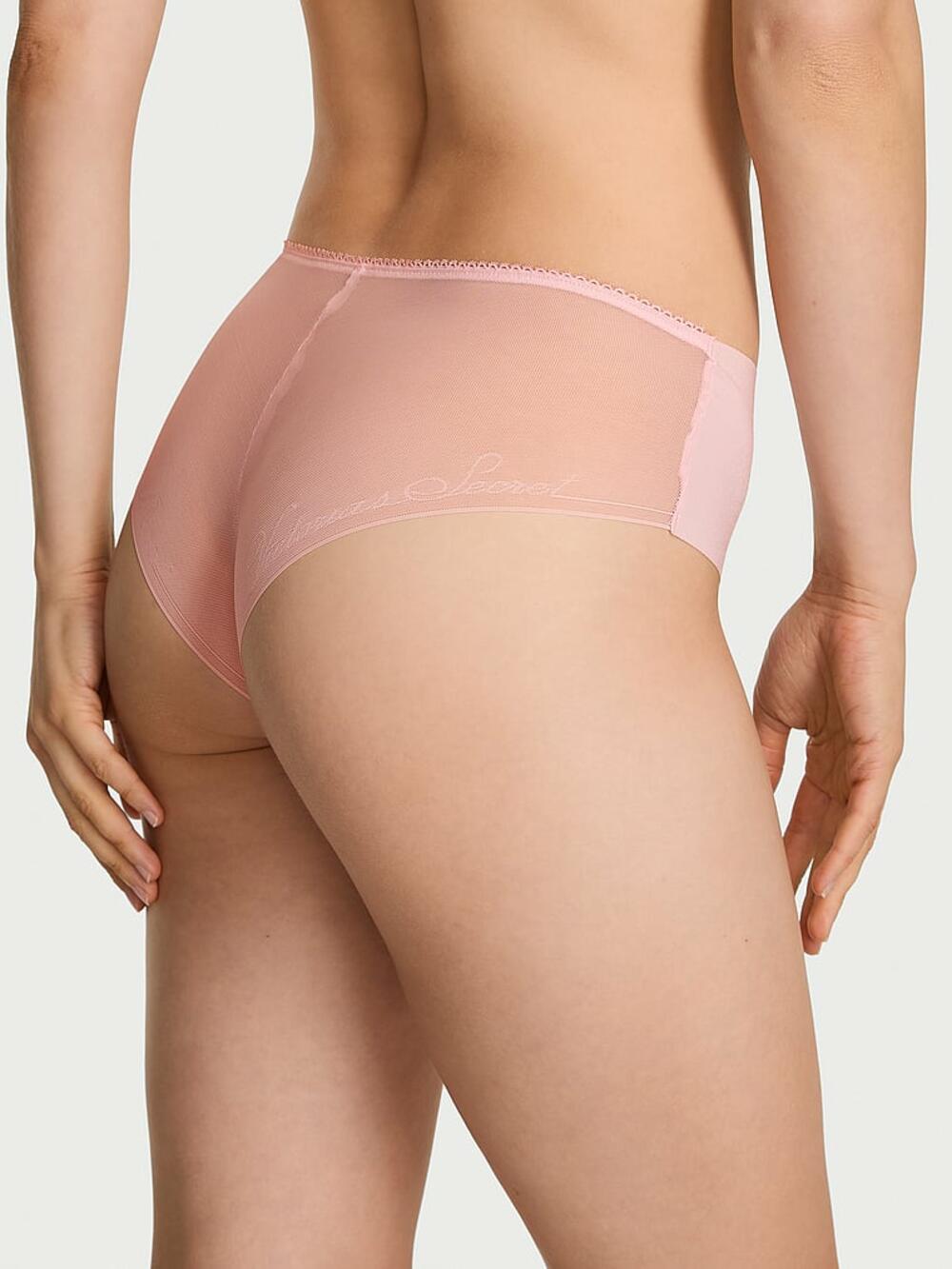 No-show Mesh-Back Logo Cheeky Panty розмір S Angel Pink