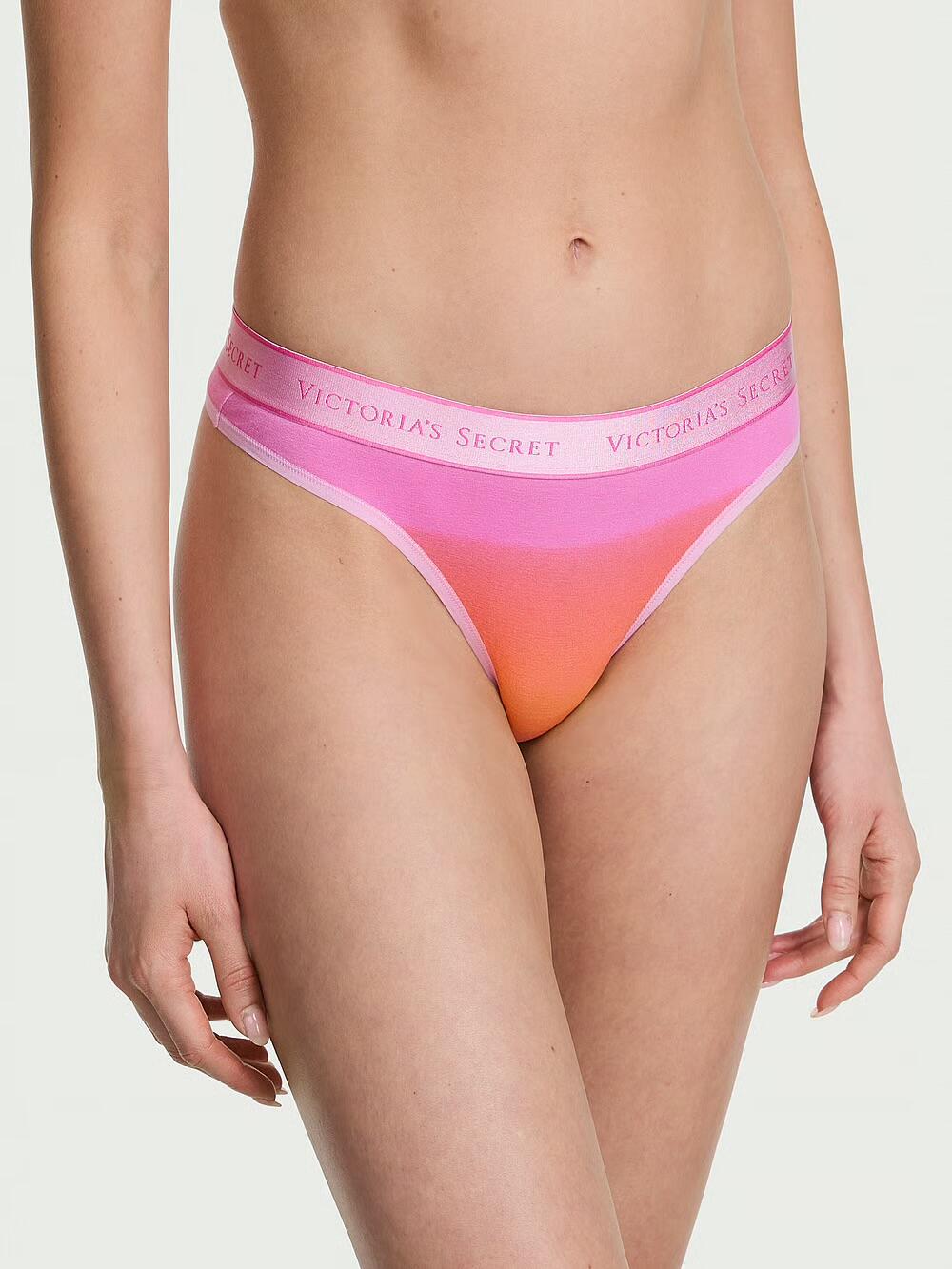 Logo Cotton Thong Panty розмір S Pink Ombre (77ZH) 