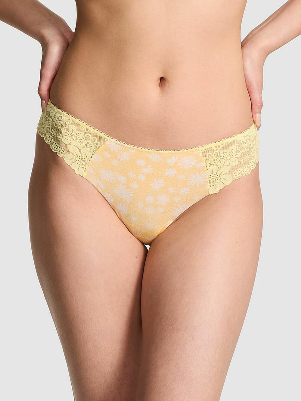 No-Show Thong Panty розмір S Mellow Yellow Floral Print (74TH) 