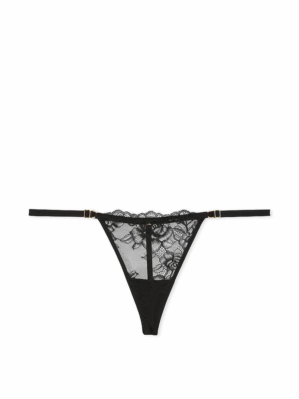 Lace Adjustable V-String Panty розмір М Black (54A2)