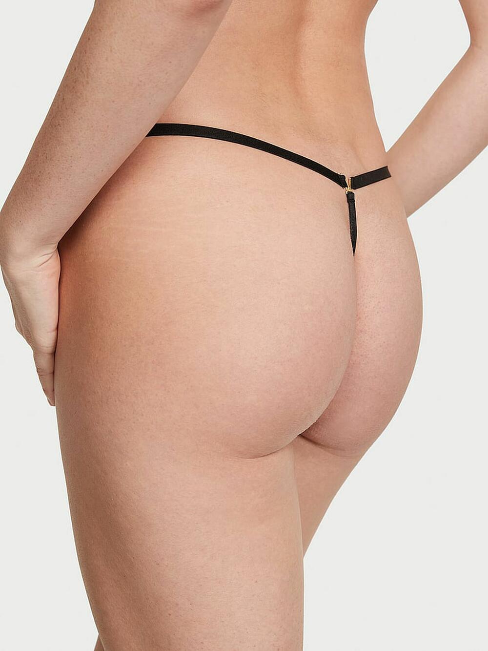 Lace Adjustable V-String Panty розмір М Black (54A2)