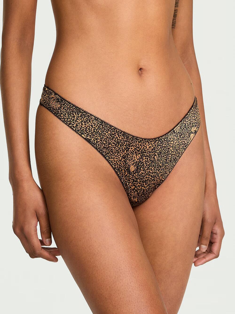 Strappy-Back Charm High-Leg Thong Panty розмір М Leopards 