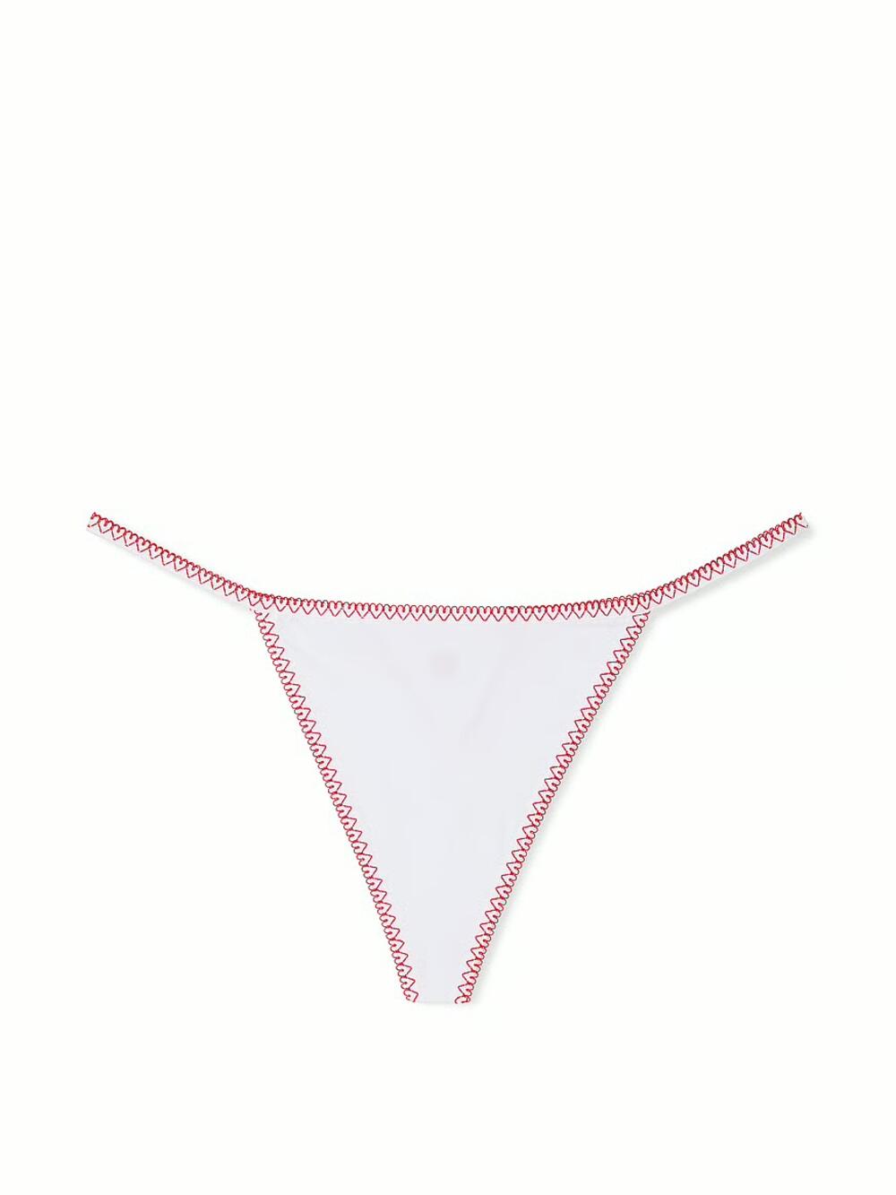 Трусики Lace Waist Heart Trim V-String розмір М White 