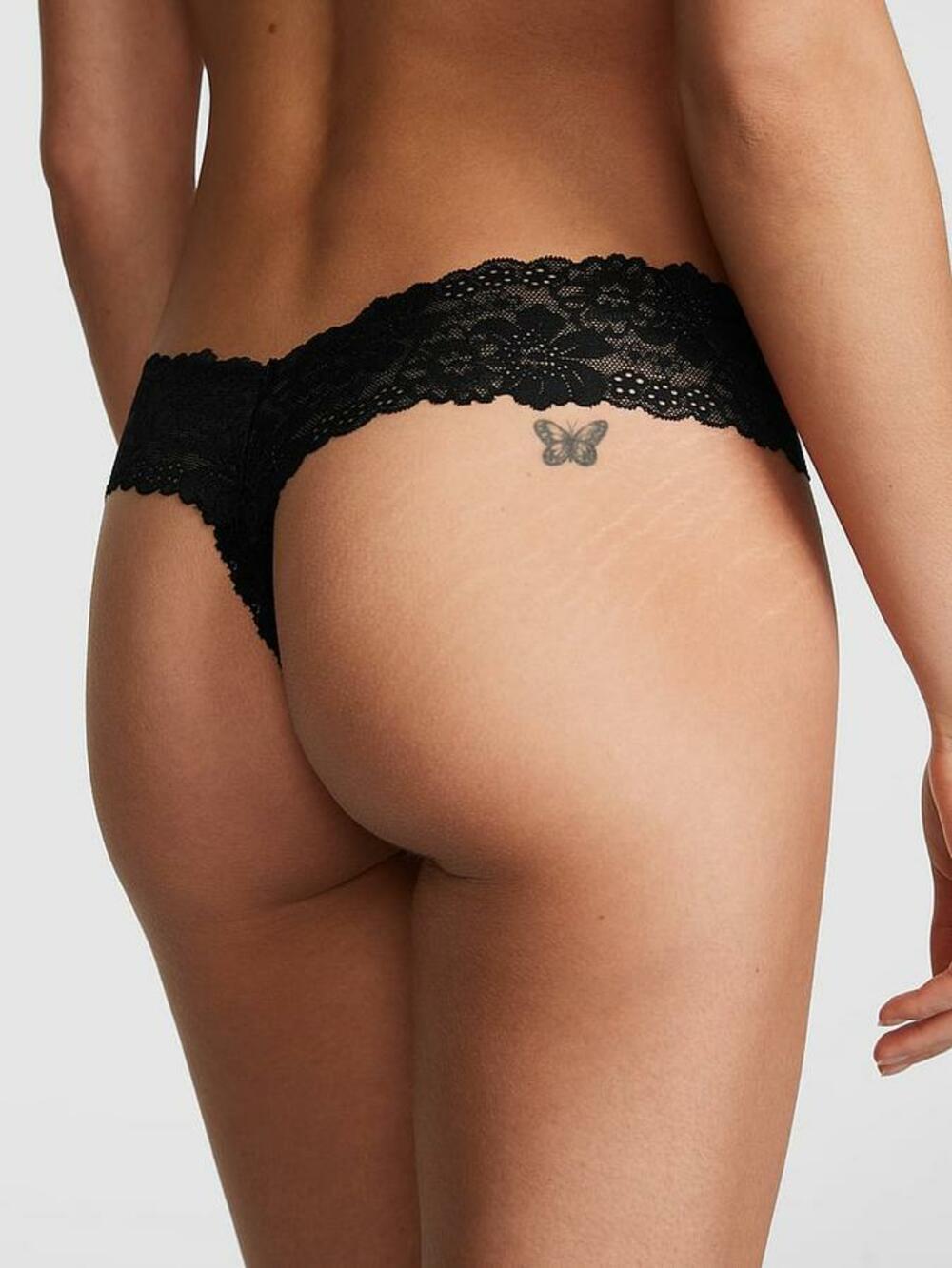 Wink Lace-Trim Thong Panty розмір М Black 