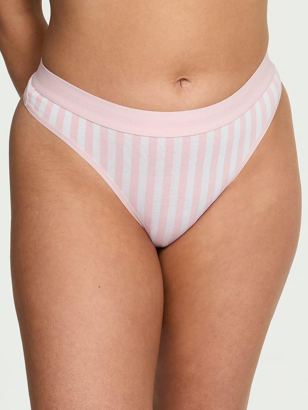 Logo Cotton Thong Panty розмір М Pretty Blossom Stripes (74FJ) 