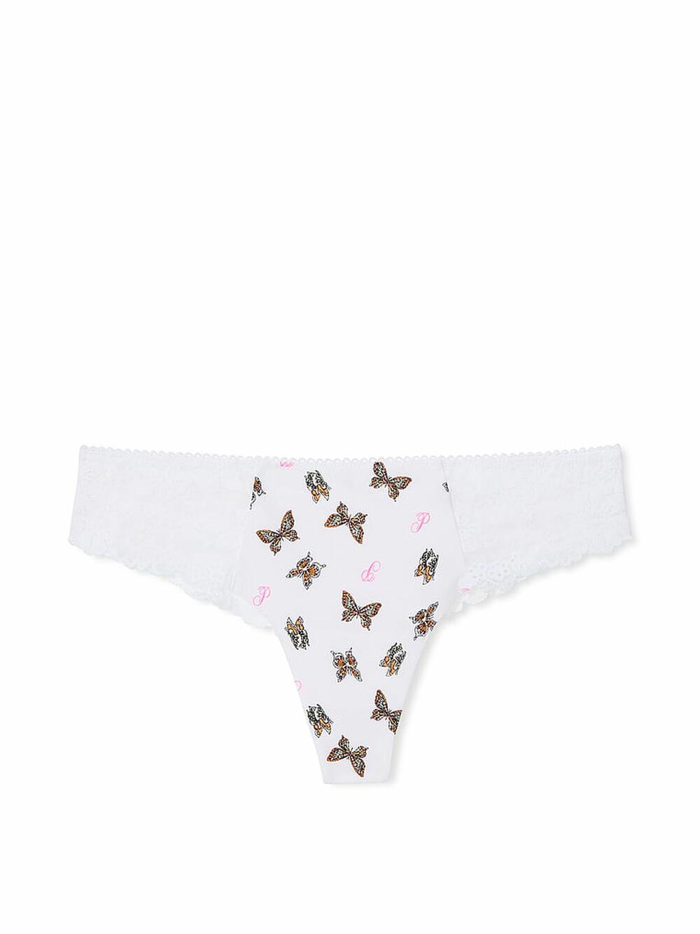 No-Show Thong Panty розмір M White Butterfly Print (77KW) 