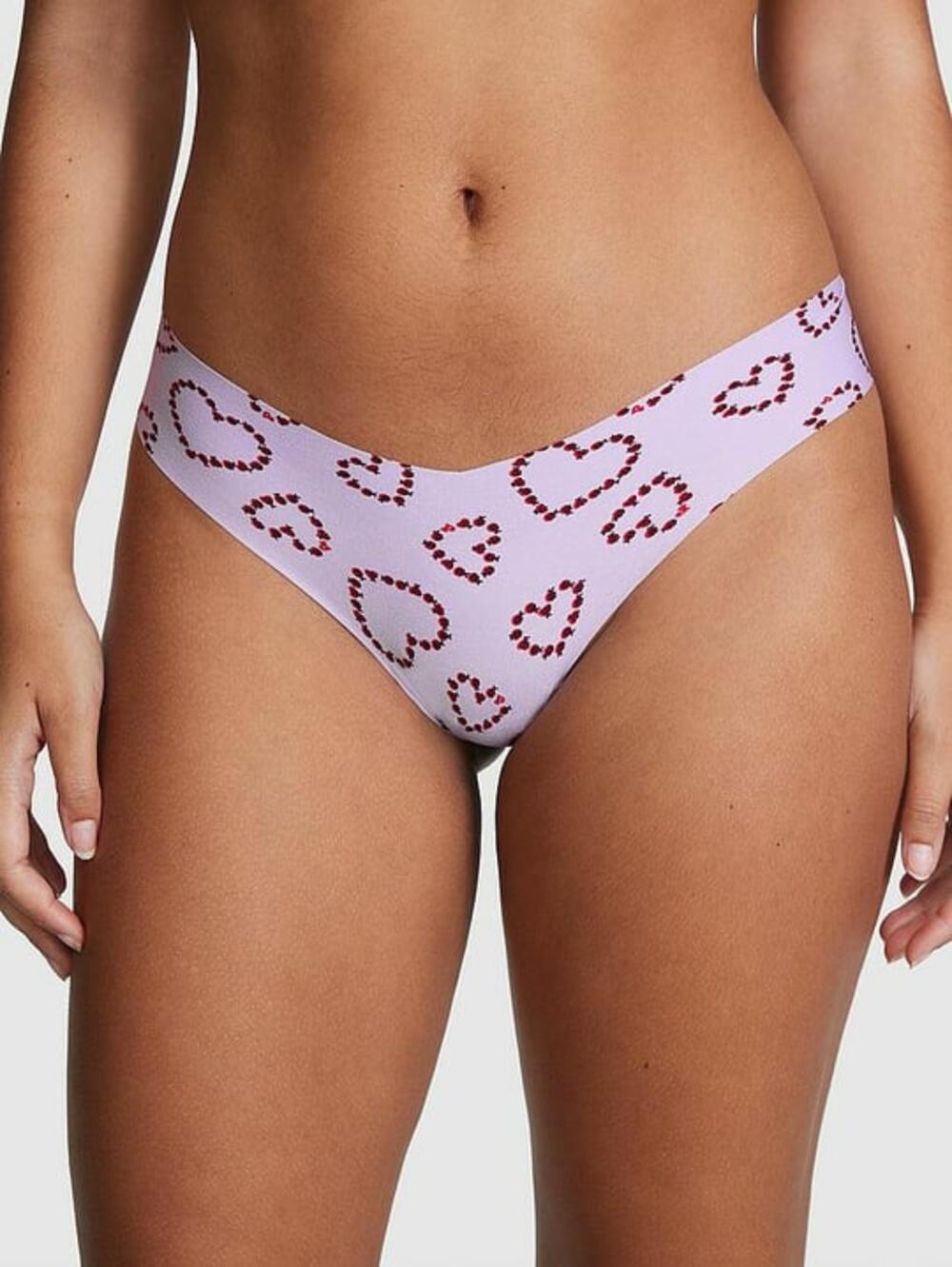 No-Show Thong Panty розмір М Pastel Lilac Love Bug Print 