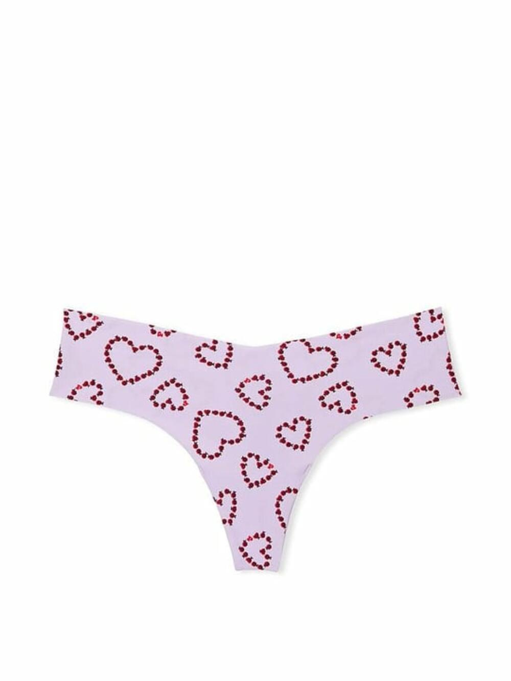 No-Show Thong Panty розмір М Pastel Lilac Love Bug Print