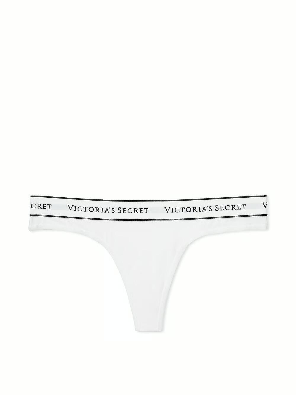 Logo Cotton Thong Panty розмір M VS White (95D1) 