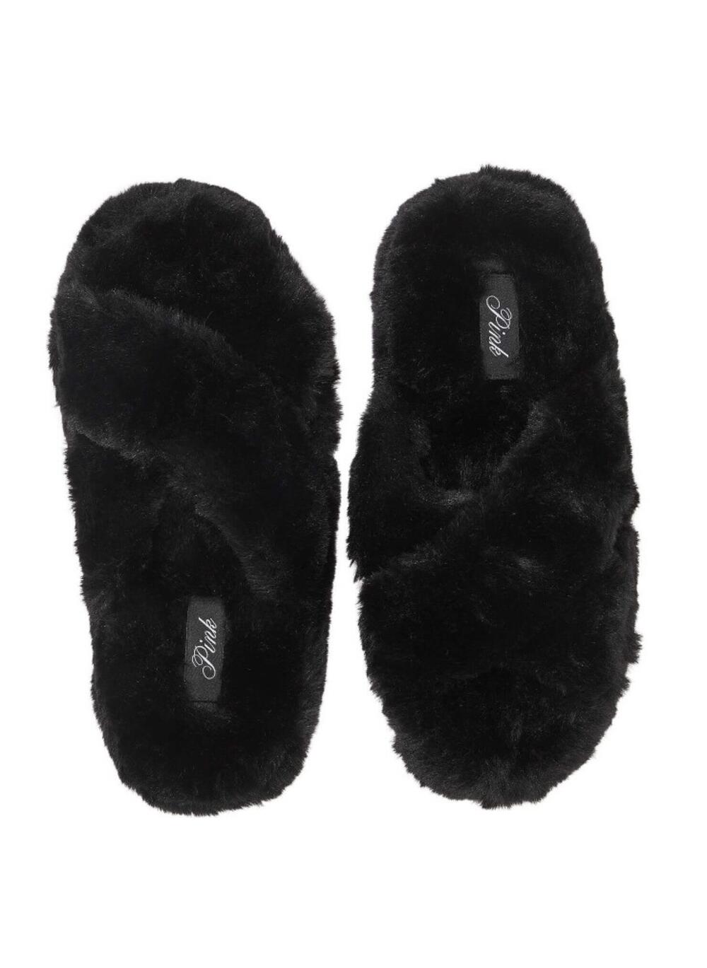 Капці розмір S Faux Fur Slippers black 