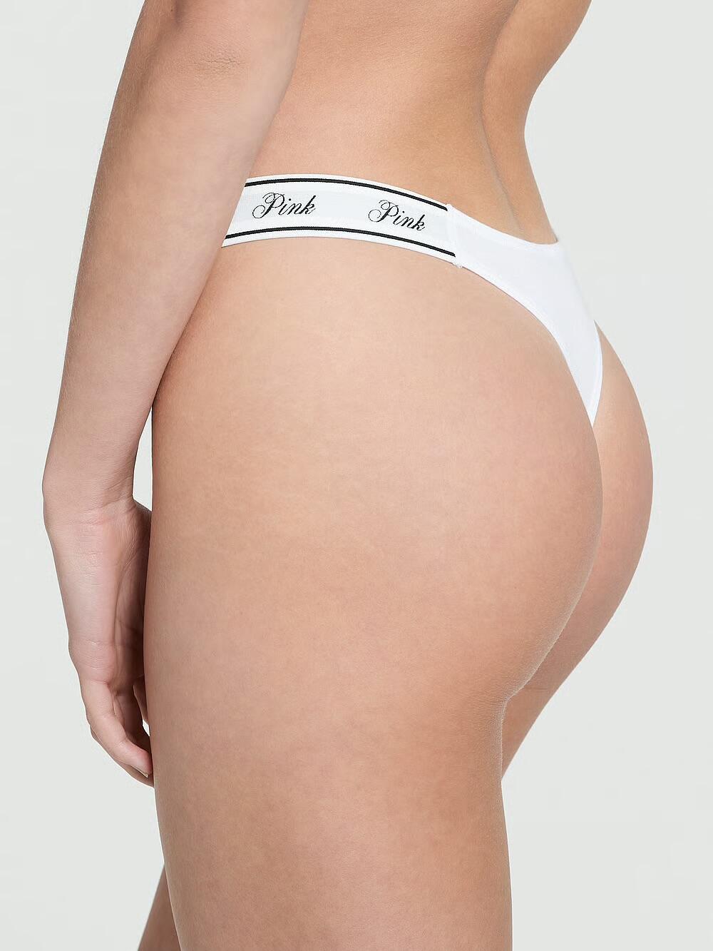 Трусики Logo Cotton High-Leg Thong розмір М білі 