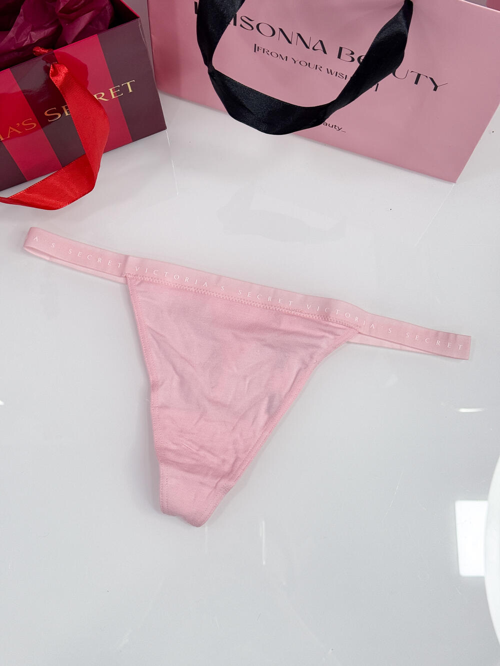 Stretch Cotton V-String Panty розмір L рожеві 