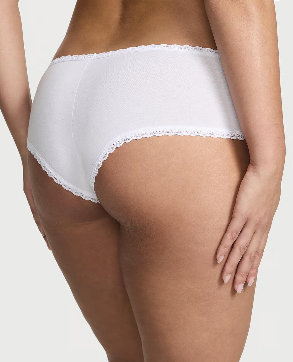 Lace-Trim Cotton Cheeky Panty розмір S білі 