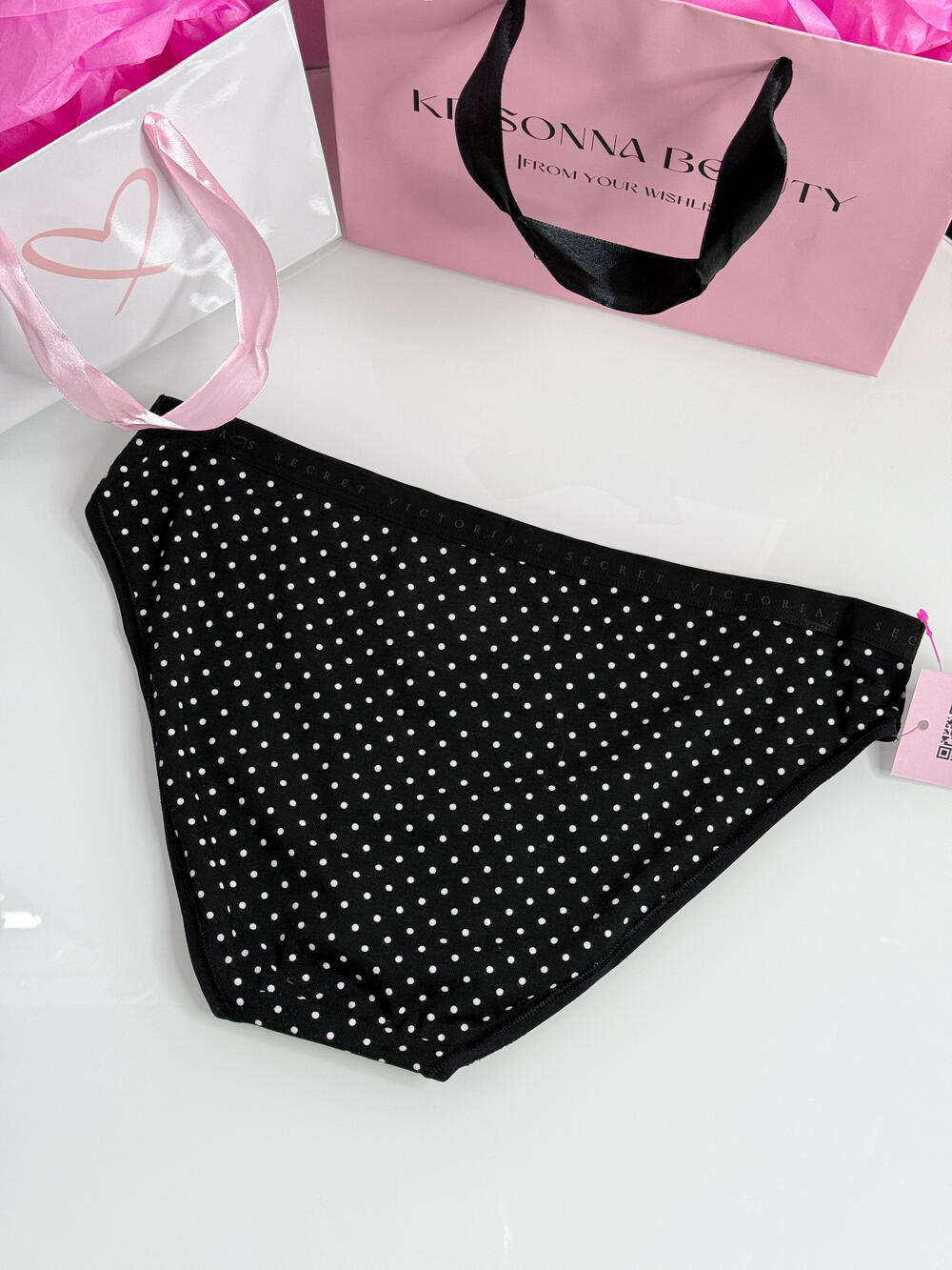 Stretch Cotton Bikini Panty розмір М чорні горошок 