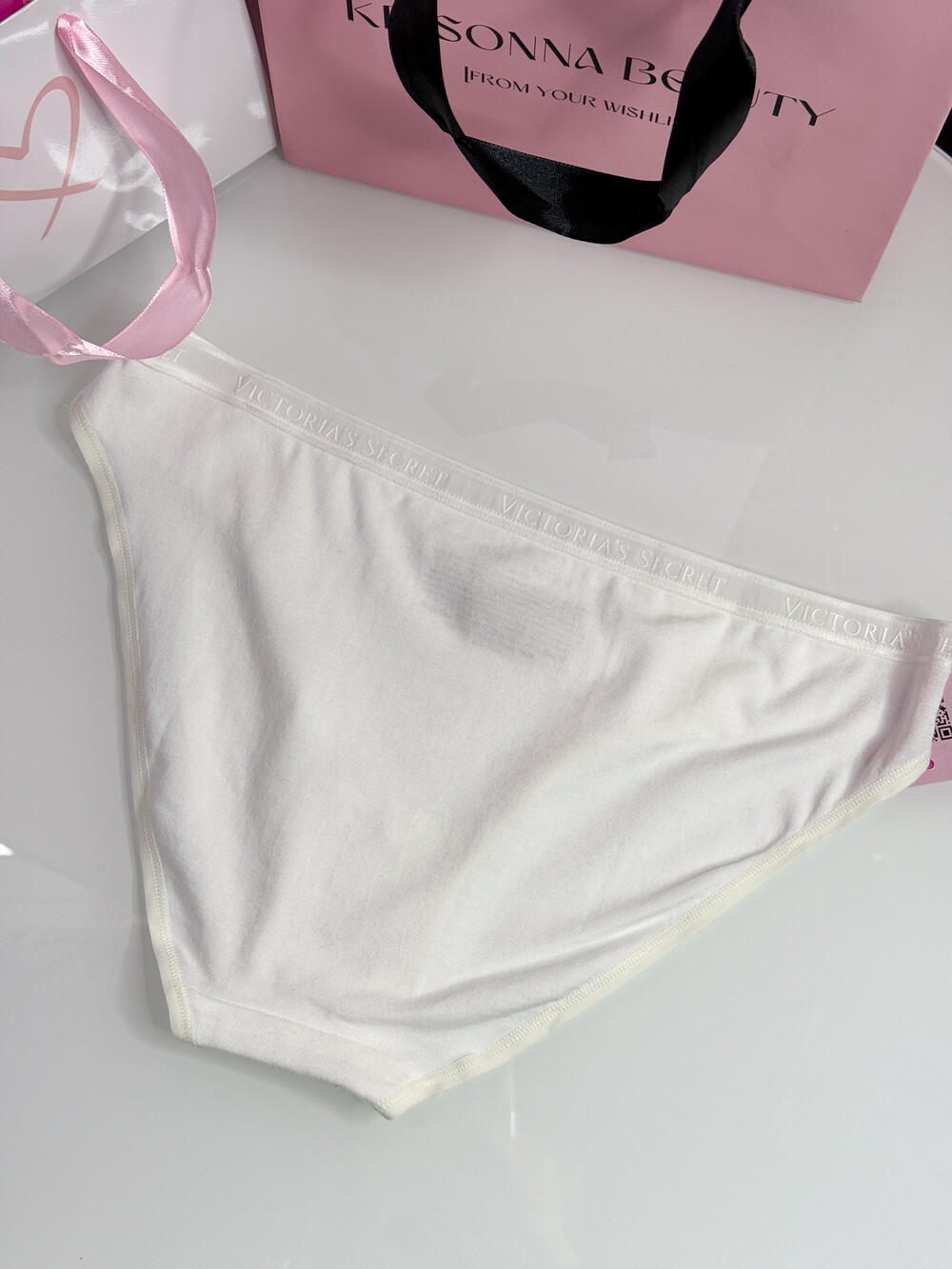 Stretch Cotton Bikini Panty розмір М білі з лого 