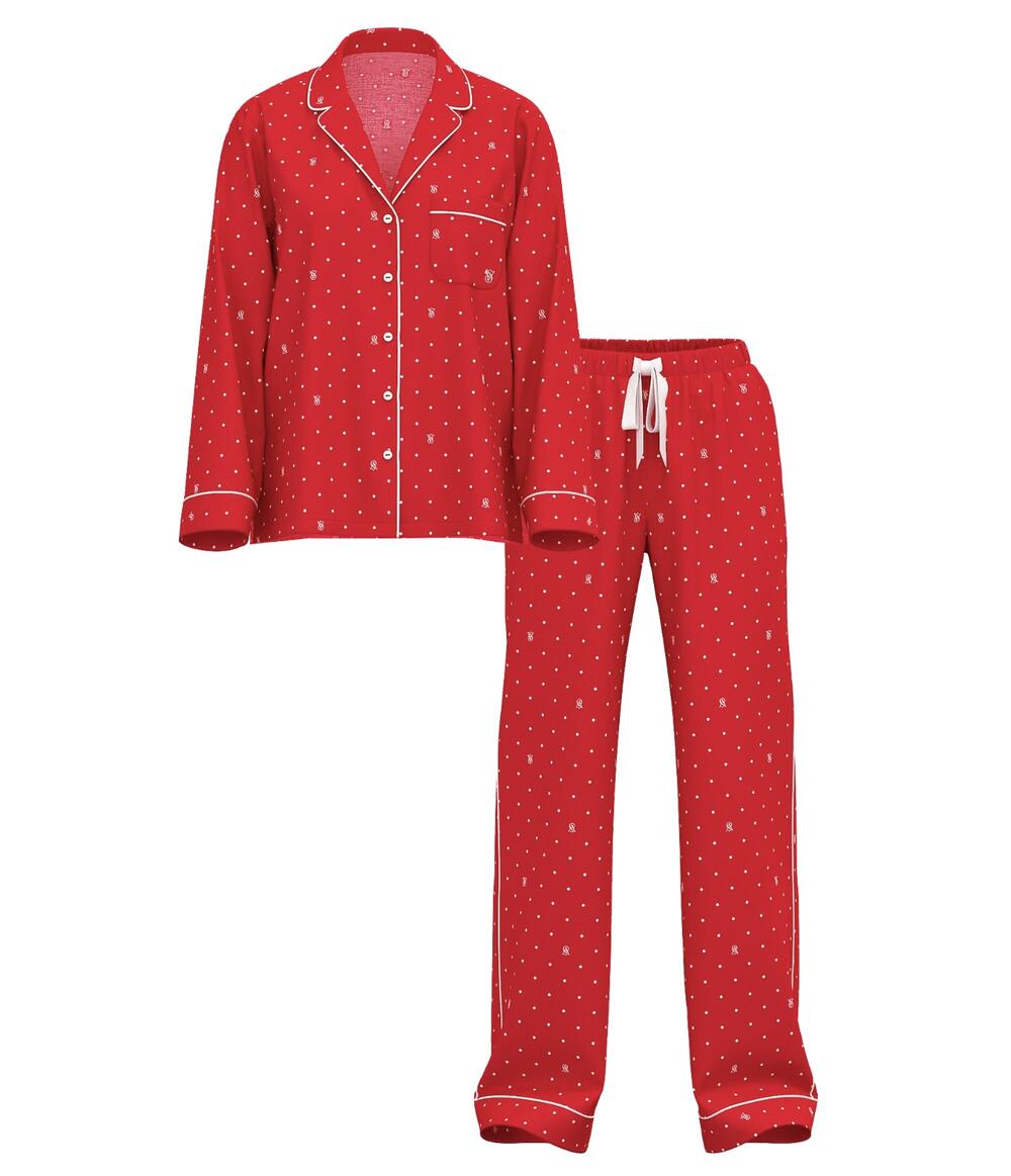 Розмір М Flannel Long Pajama Set червона горошок