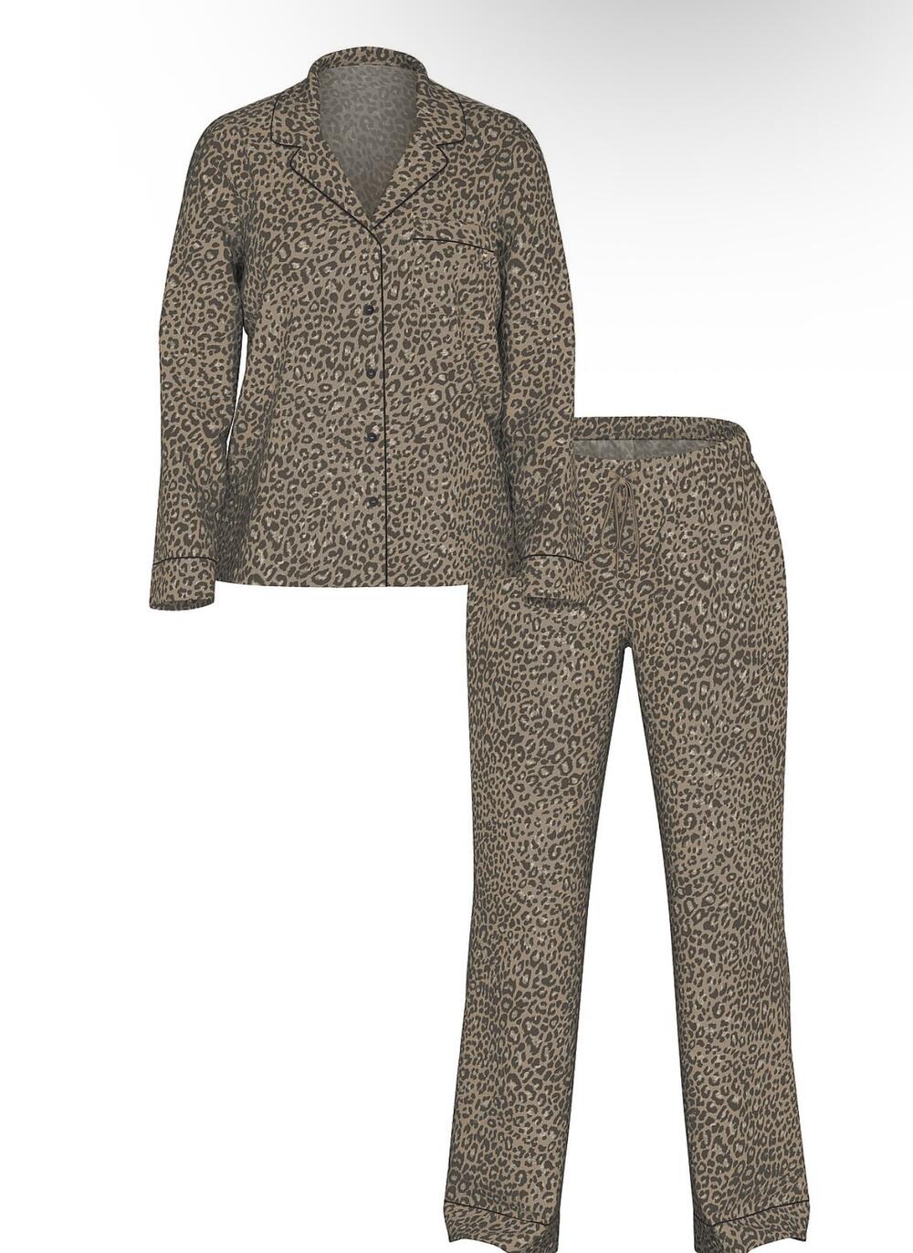 Розмір М Модалова піжамка зі штанами Modal Long PJ Set леопард 