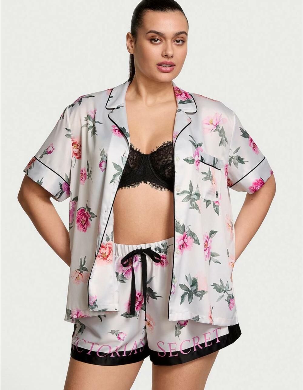 Розмір М Піжама Satin Short Pajama Set flower print 
