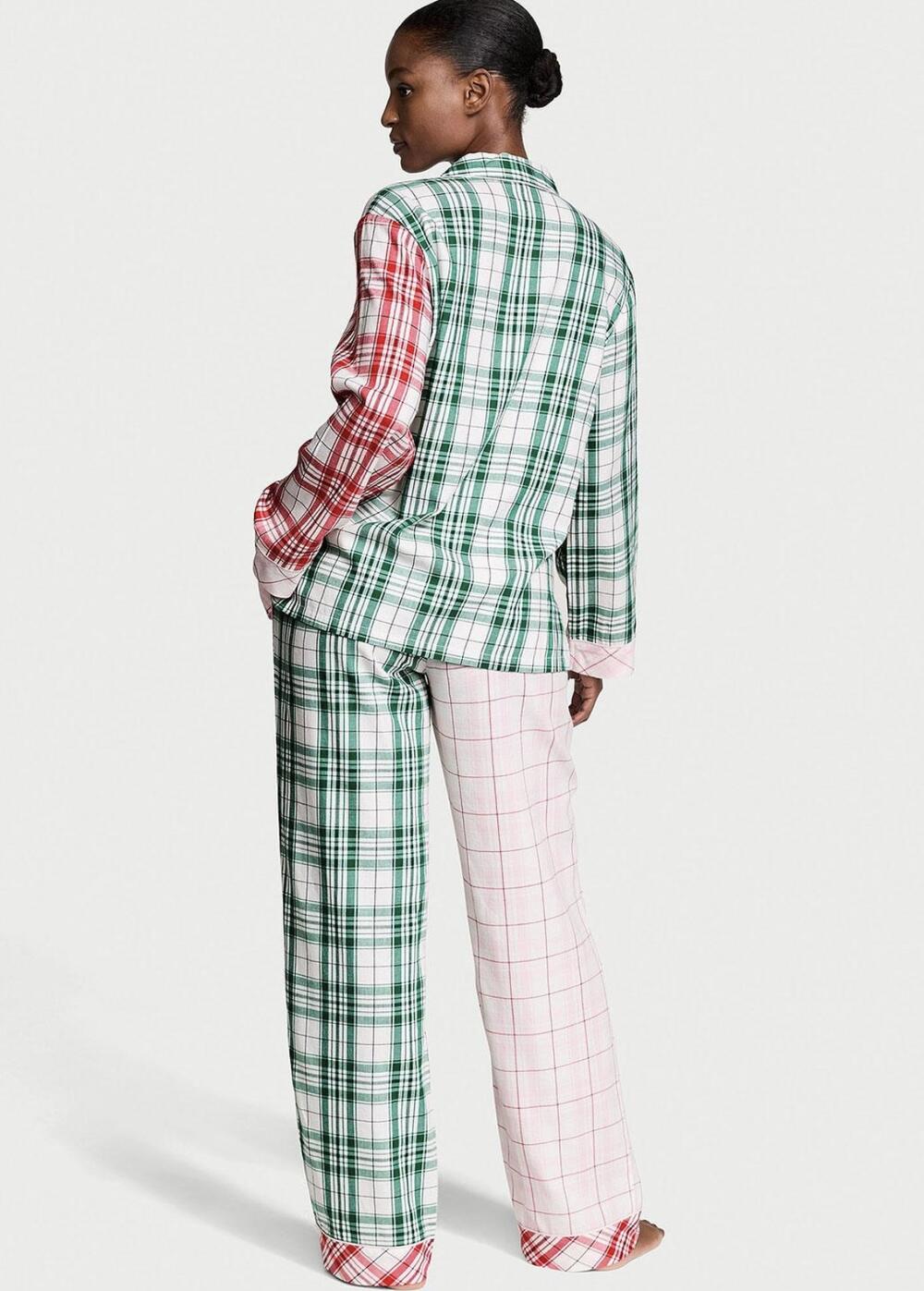 Розмір S Flannel Long Pajama Set Festive Plaid