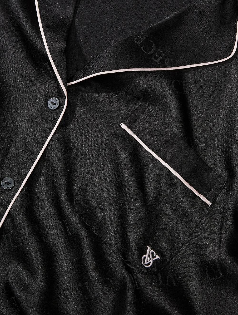 Розмір S Satin Short Pajama Set Black