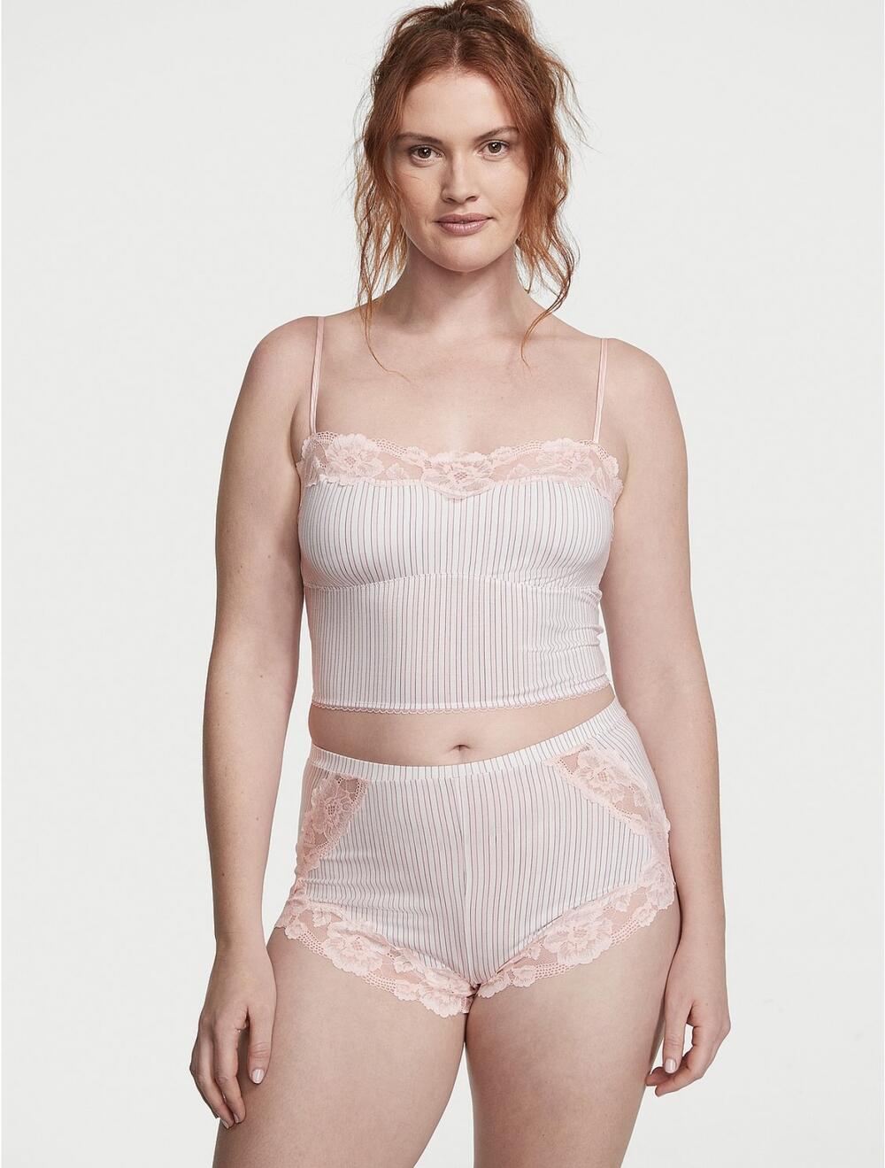 Розмір S Modal Soft & Lace Trim Straight-Neck Cami 