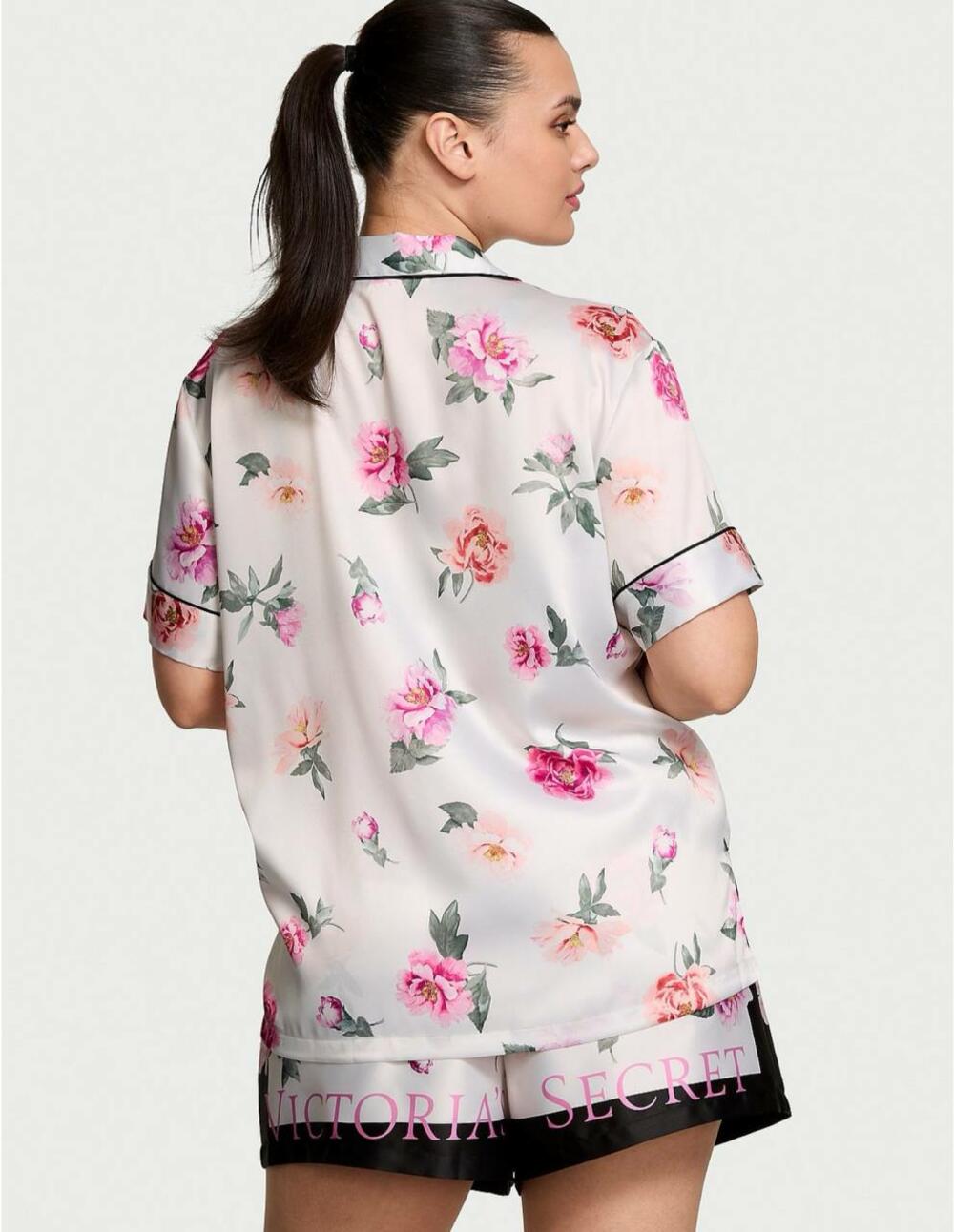 Розмір М Піжама Satin Short Pajama Set flower print