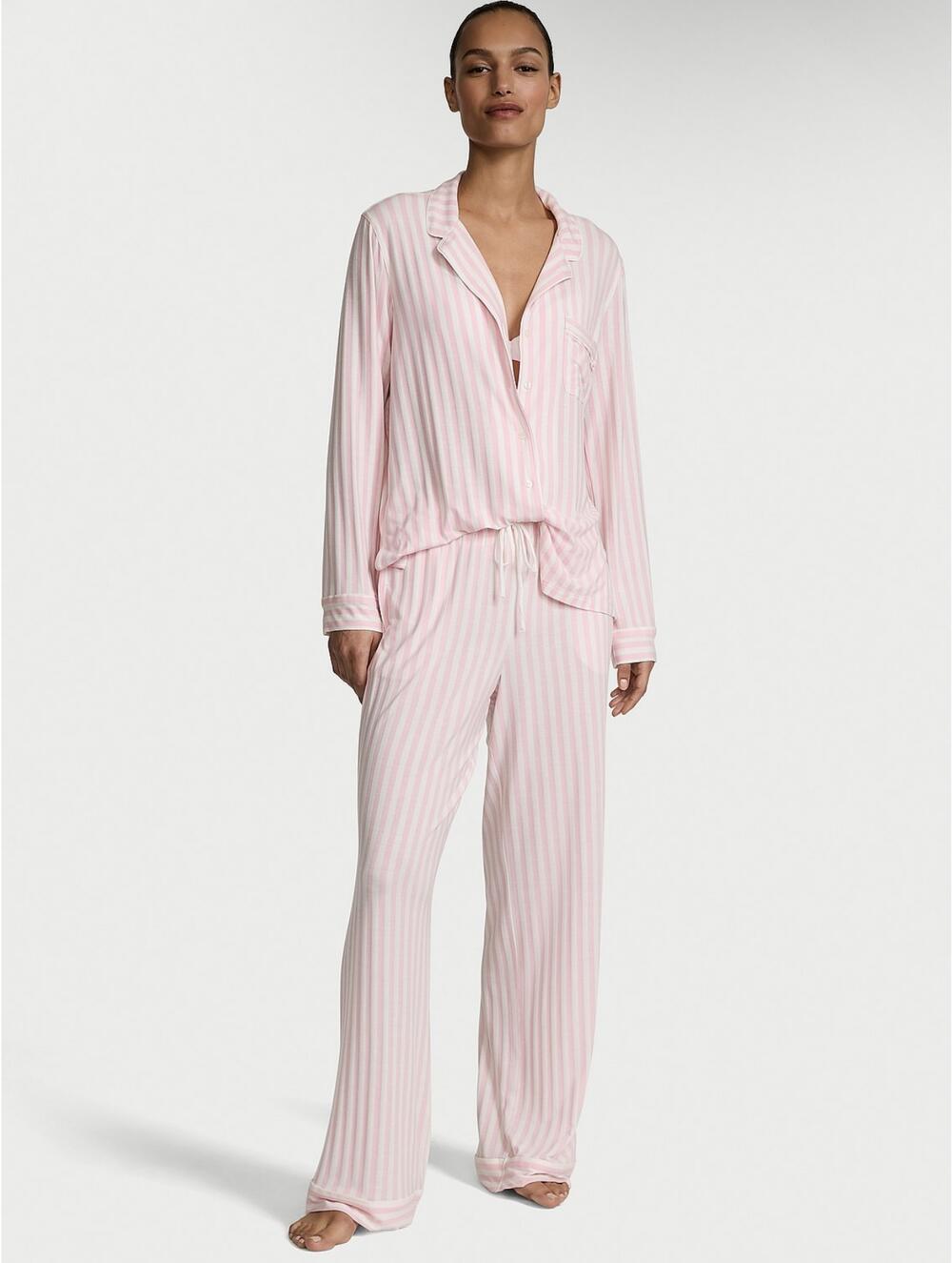 Розмір S Модалова піжамка зі штанами Modal Long PJ Set фірмова смужка 