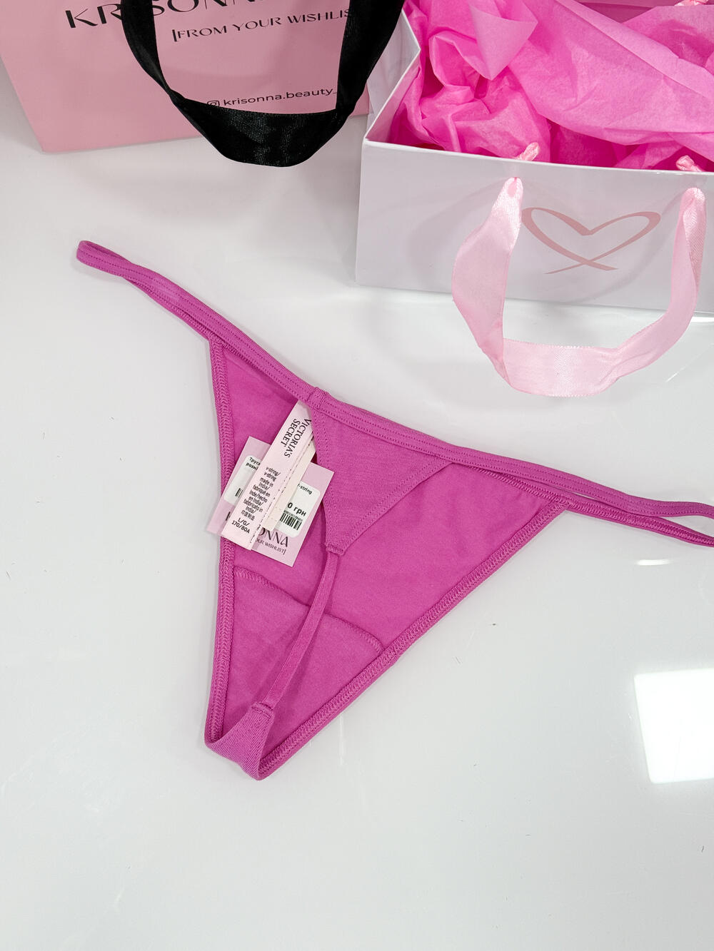 Трусики Stretch Cotton V-string розмір L pink 