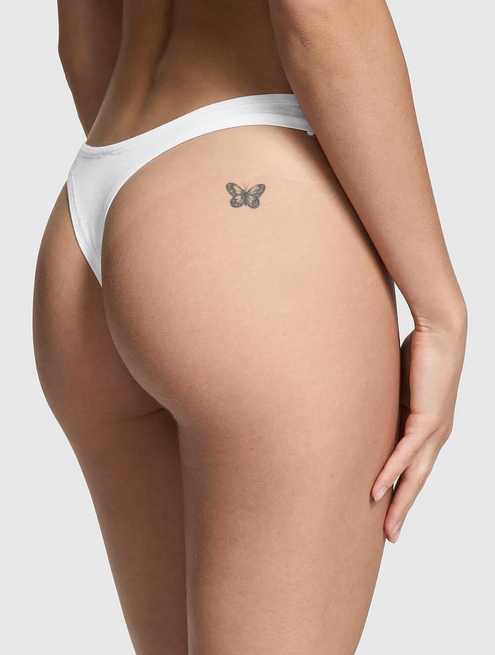 Cotton High-Leg Thong Panty розмір S VS White (95D1) 