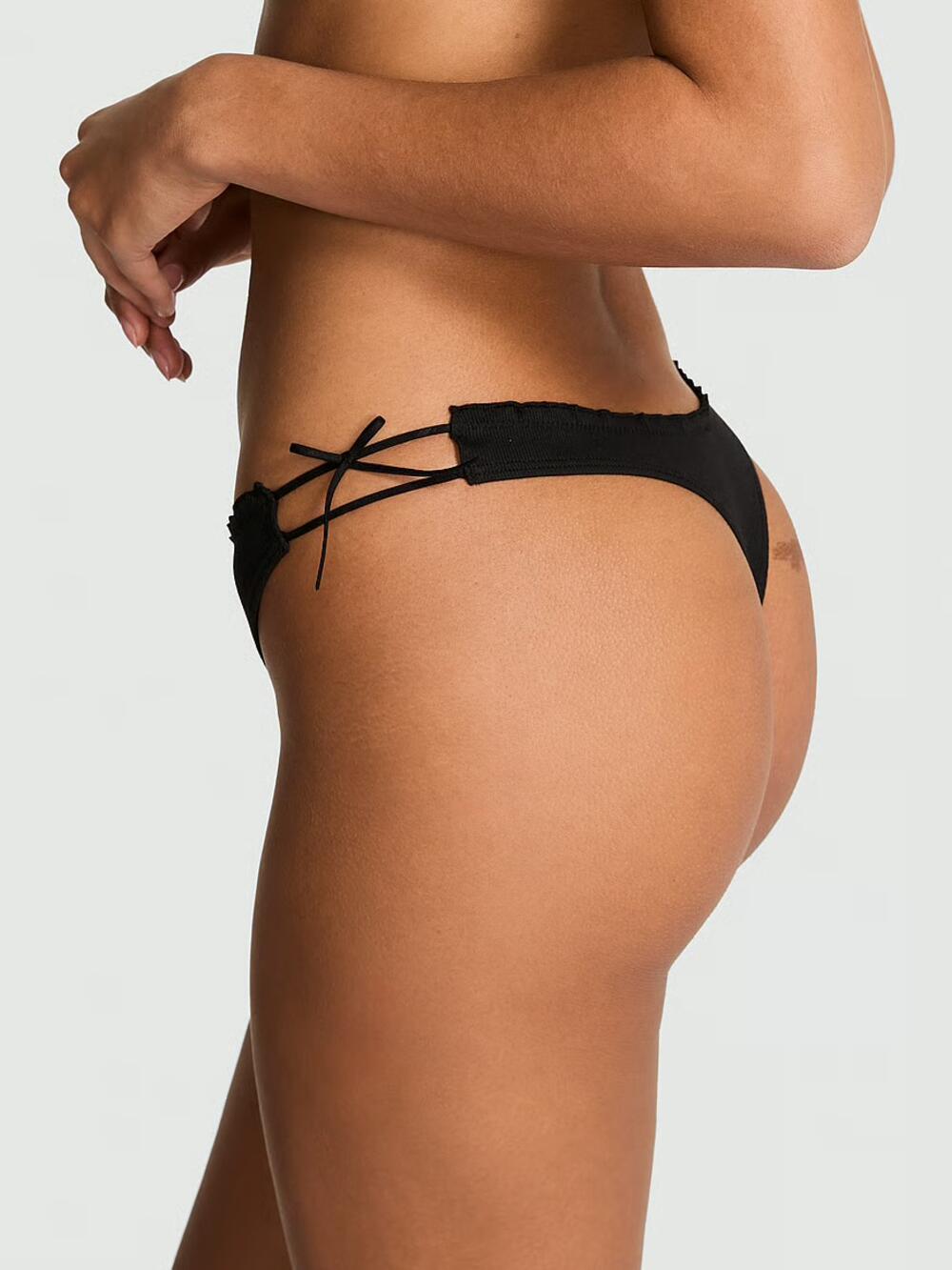 Cotton Side-Tie Thong Panty розмір М Black (54A2) 