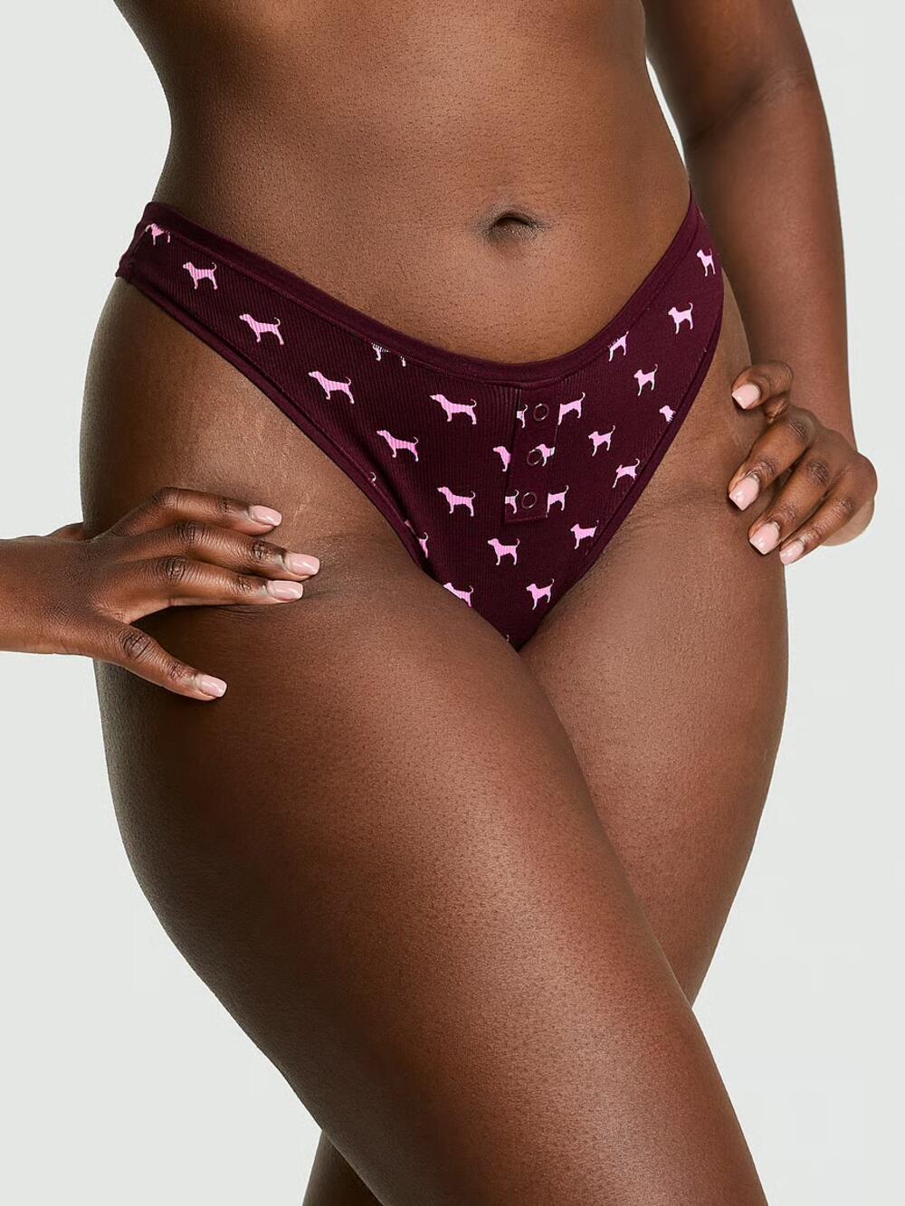 Cotton High-Leg Thong Panty розмір s Wild Rose Dog Print (77WW) 