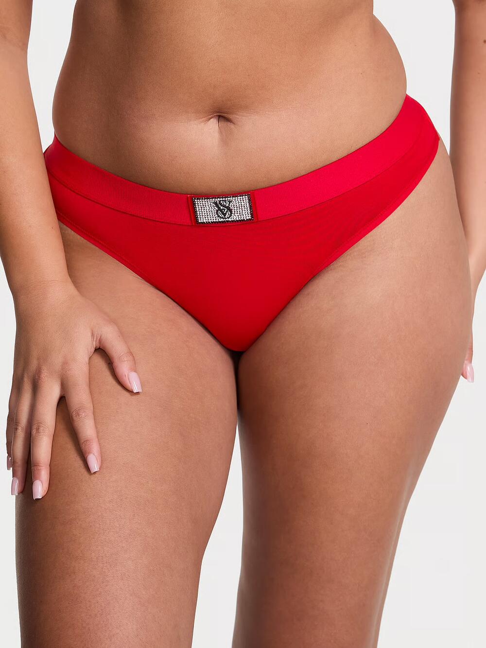 Logo Cotton Shine Patch Thong Panty розмір s Lipstick (86Q4) 