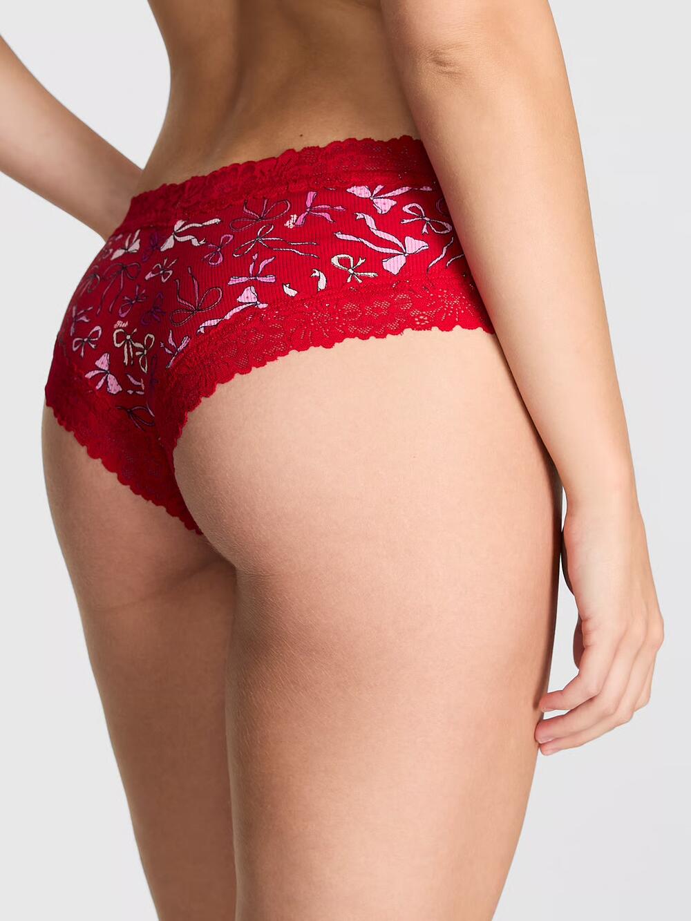 Wink Lace-Trim Cheeky Panty розмір М Bright Vermillion Bow Print (7EP2)