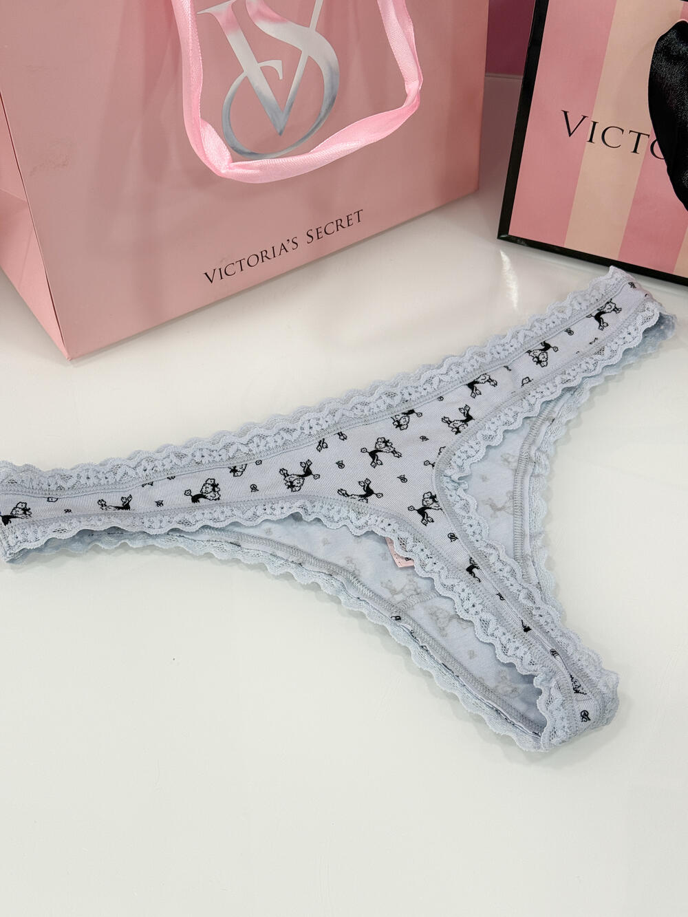 Cotton Lace-Waist Thong розмір S блакитні 